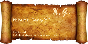 Mihucz Gergő névjegykártya